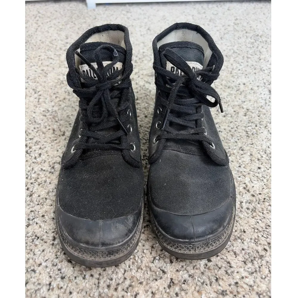 Palladium‎ Pampa Hi Boots Mens 5.5 Womens 7 Black Chukka Canvas Lace Up